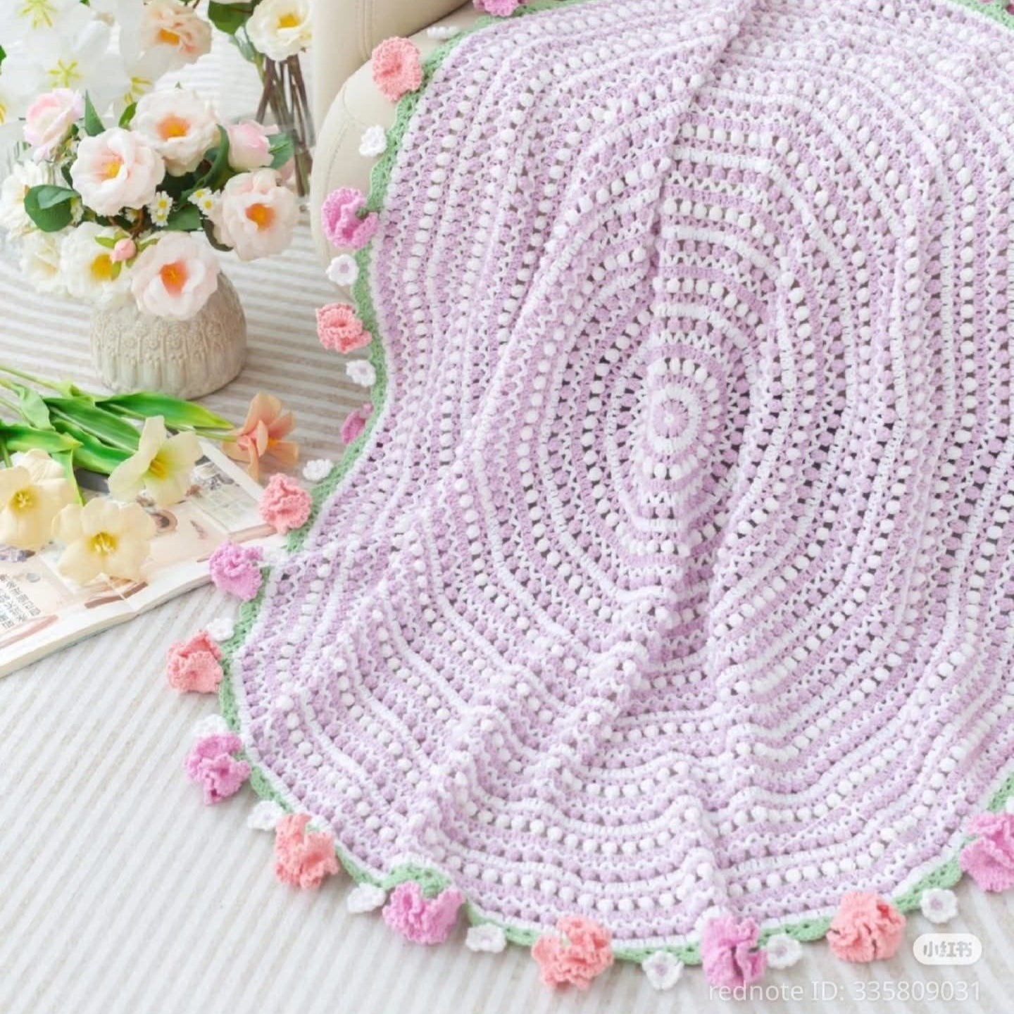 Combo 5 in 1 Colorful Bouquet Blanket Crochet Pattern