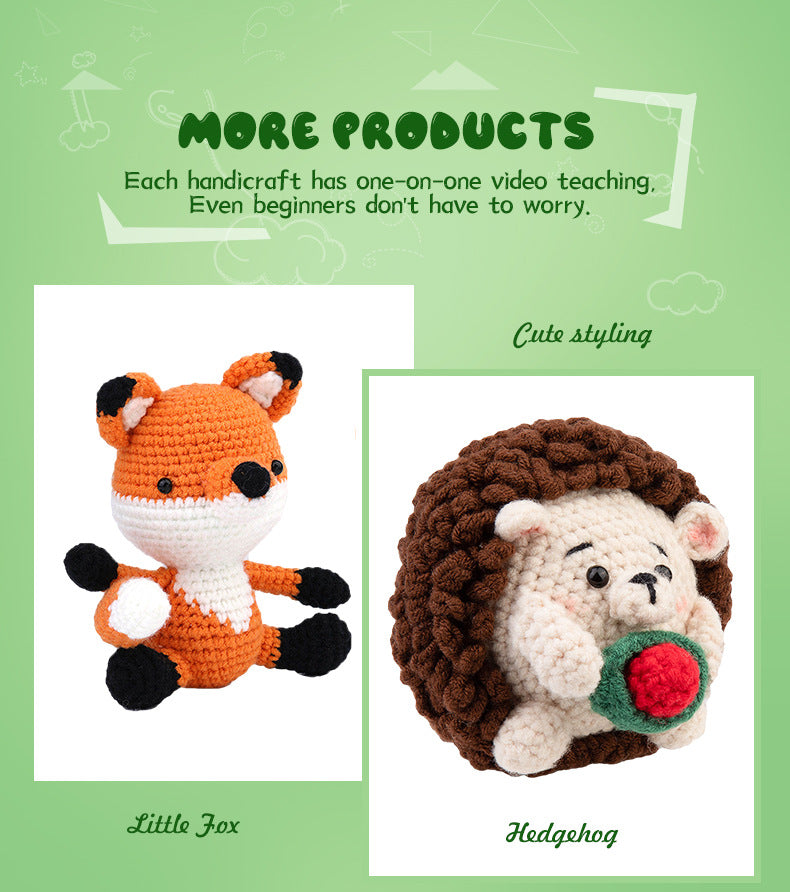 wool animal crochet supplies set