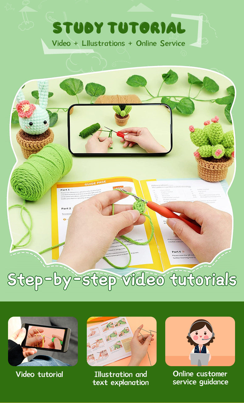 wool animal crochet supplies set