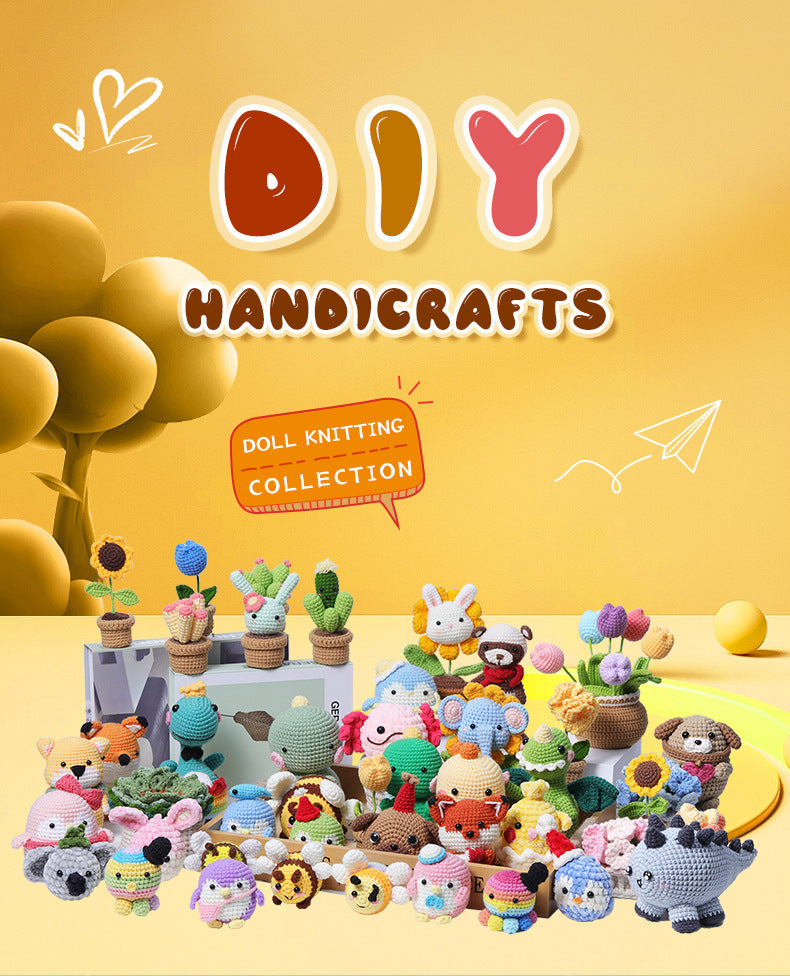 wool animal crochet supplies set
