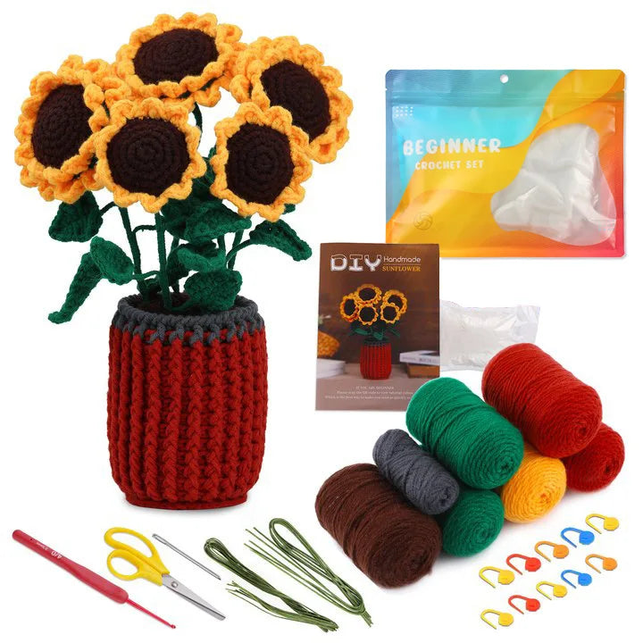 wool animal crochet supplies set