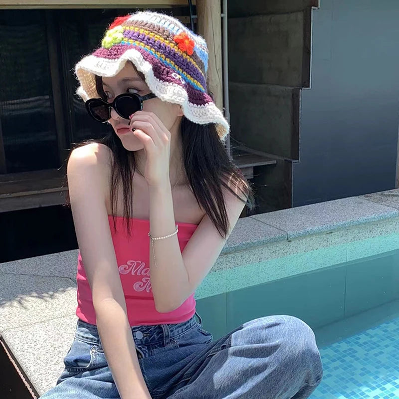flower crochet bucket hat summer