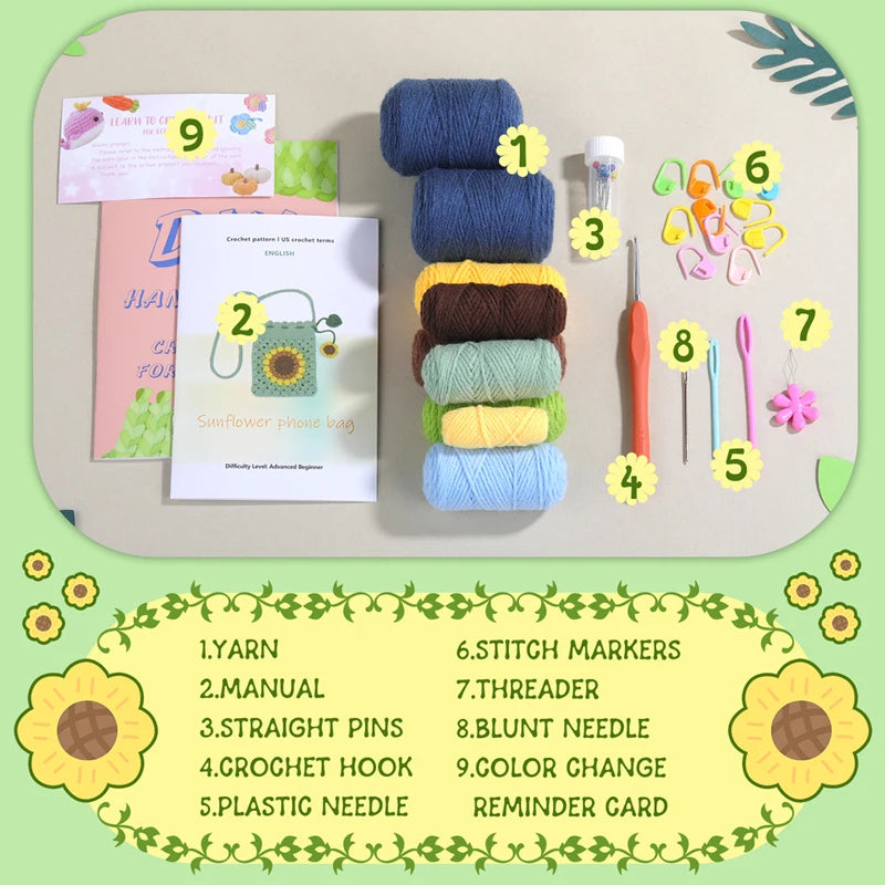 crochet kit with hook and yarn