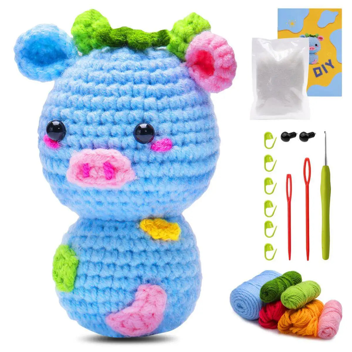 pig crochet kit handmade art