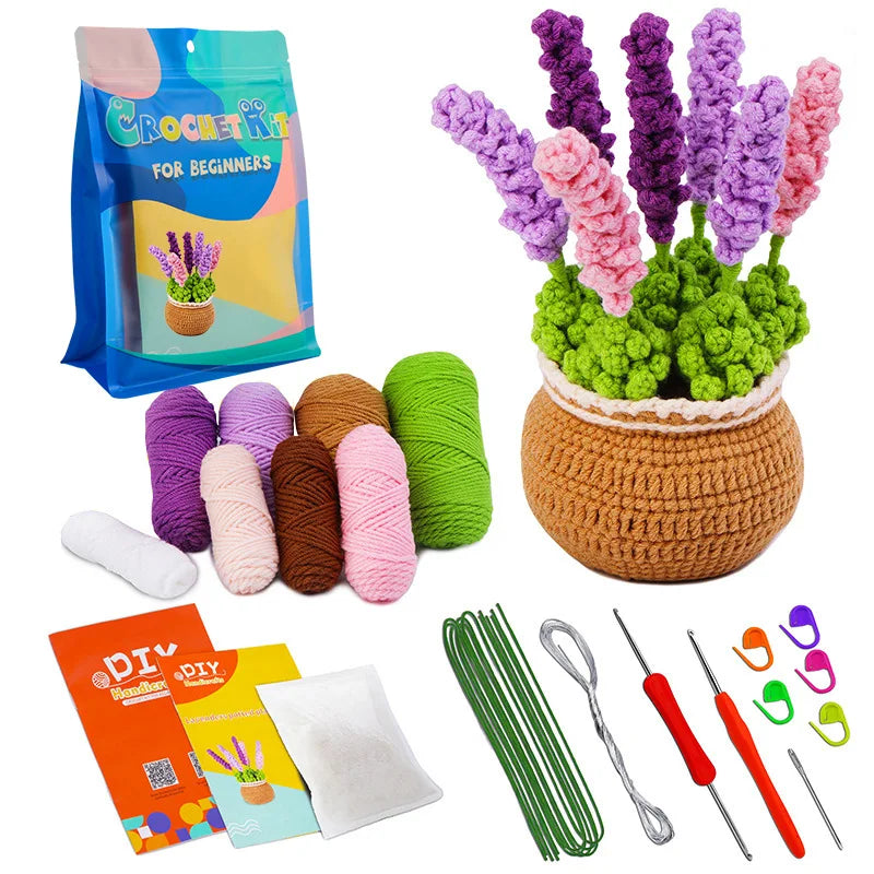 wool animal crochet supplies set