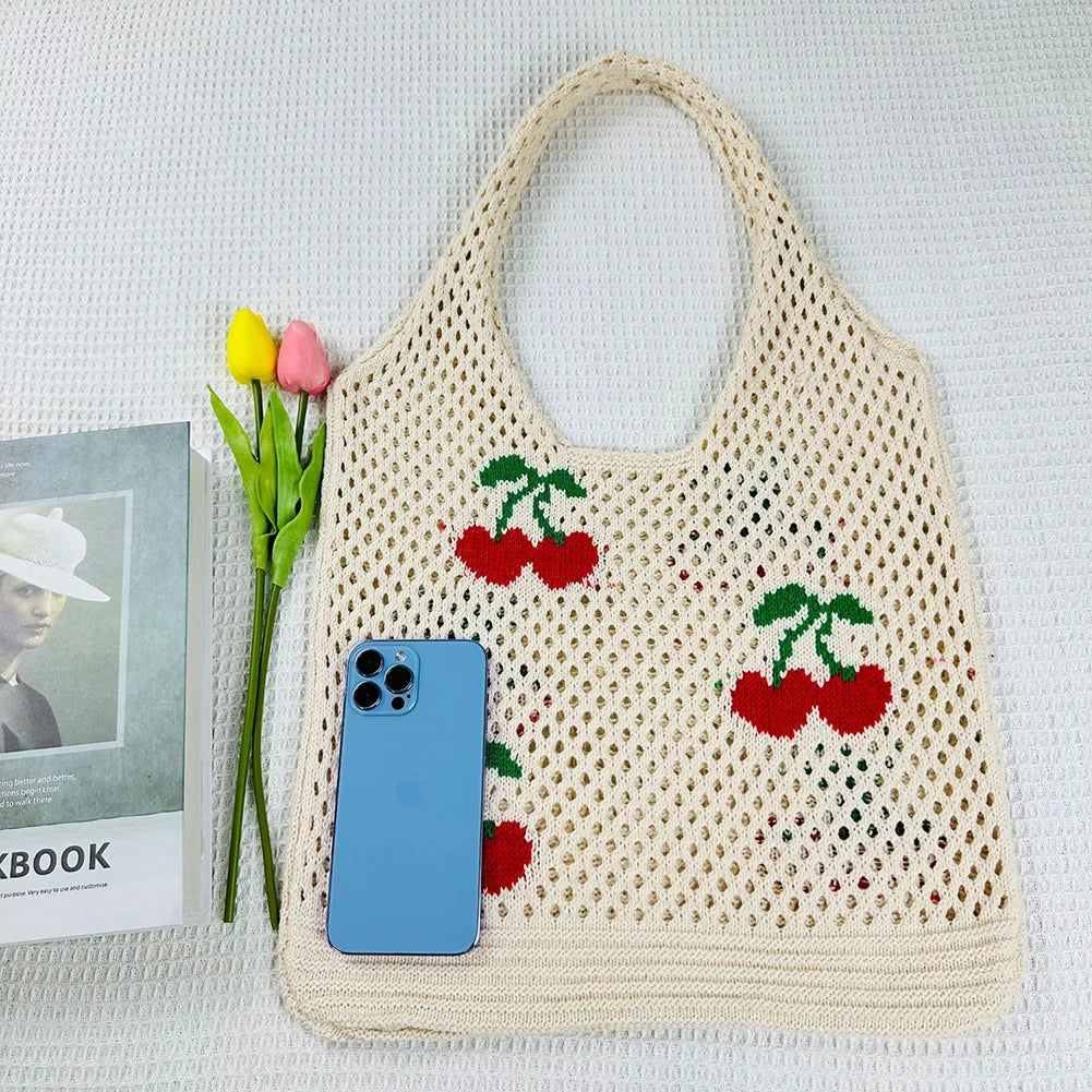 strawberry crochet shoulder bag