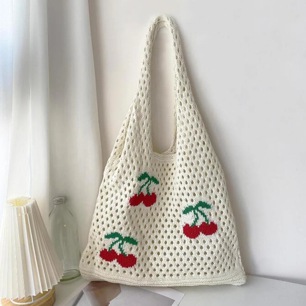 strawberry crochet shoulder bag
