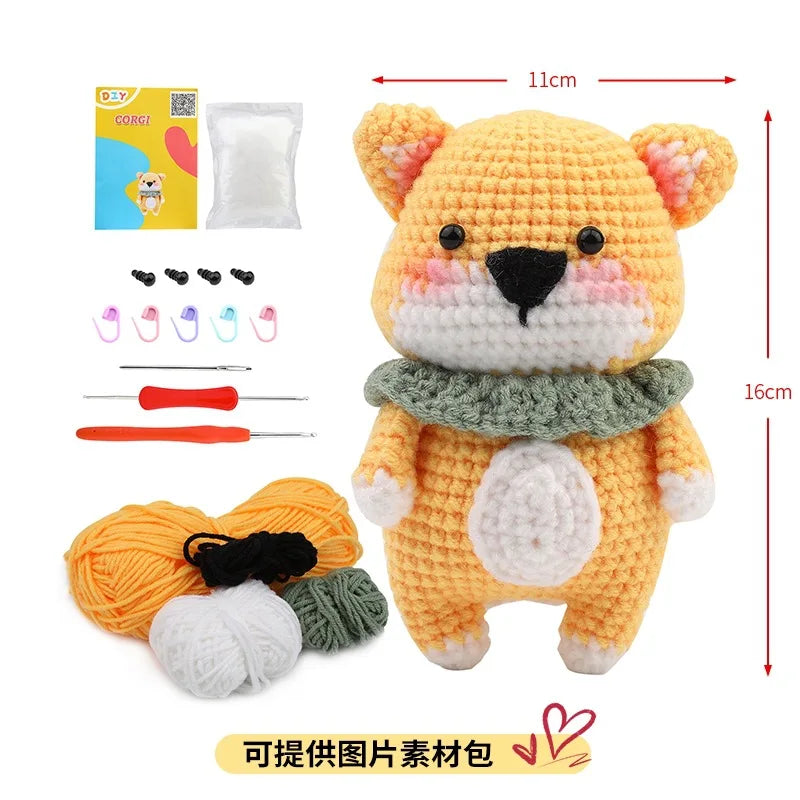 wool animal crochet supplies set