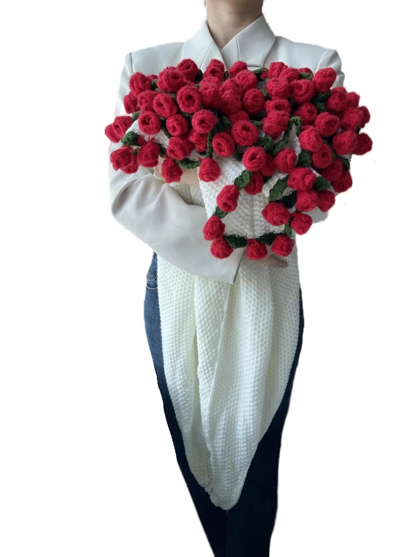 Rose Flower Blanket Crochet Gift