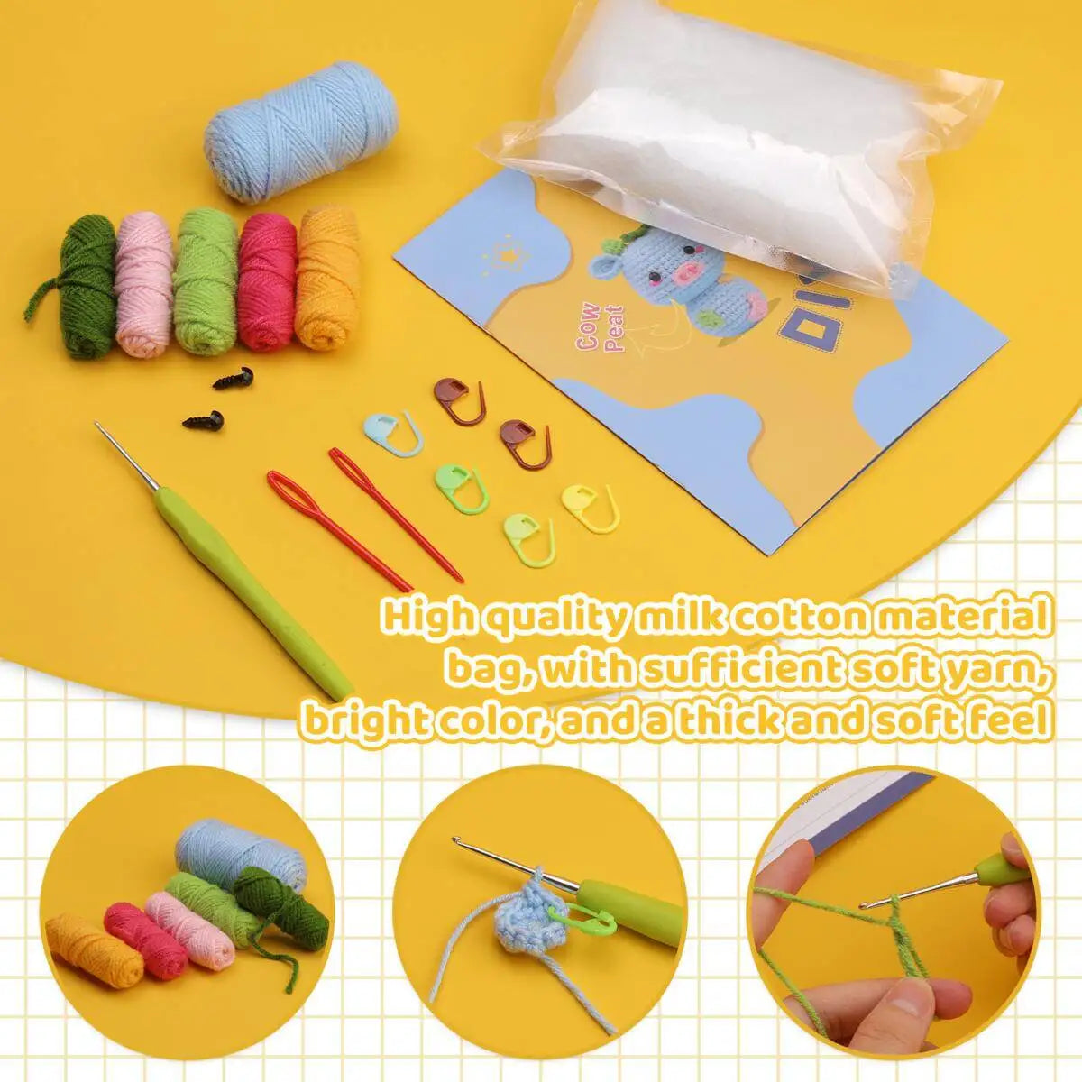 pig crochet kit handmade art