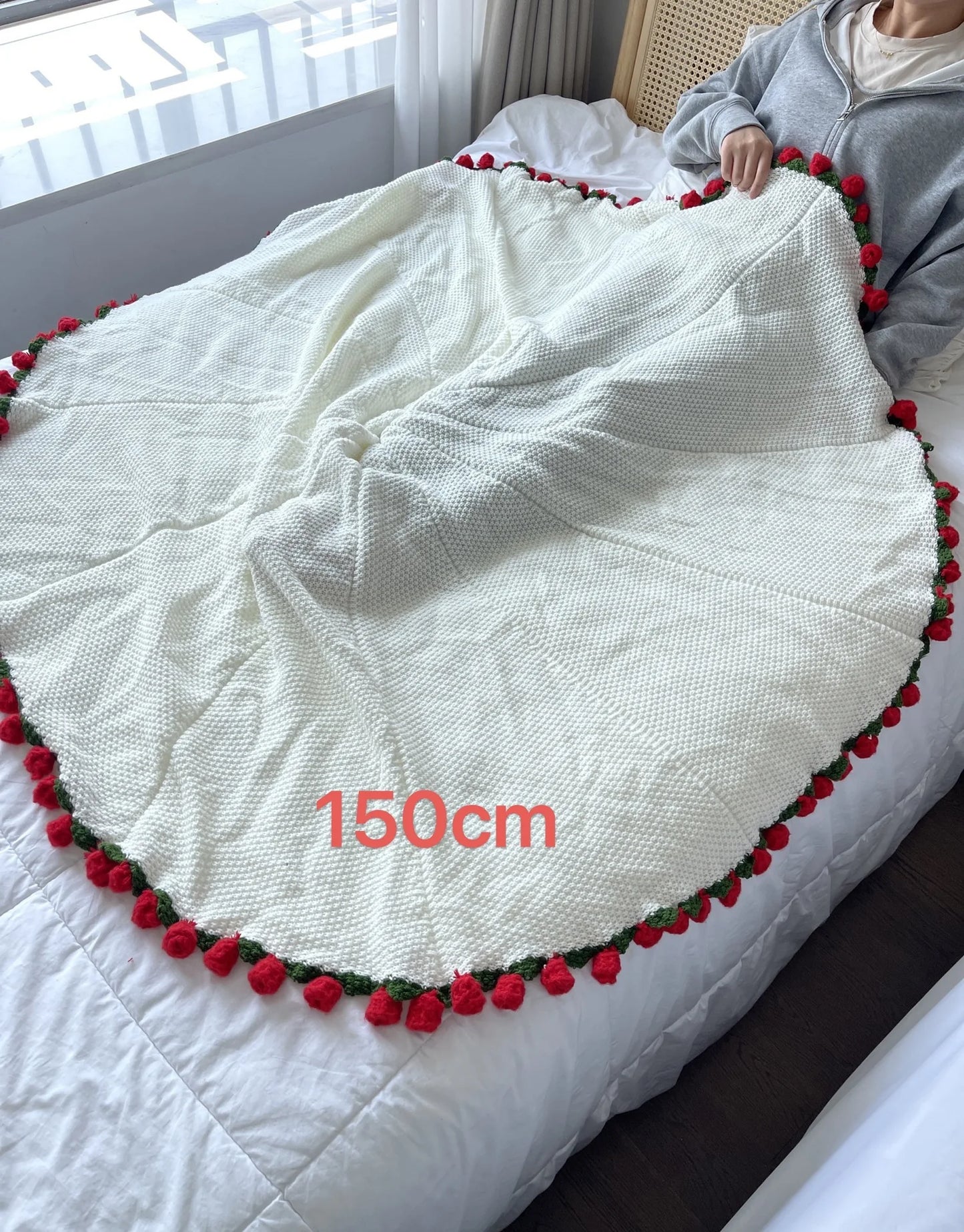 Rose Flower Blanket Crochet Gift