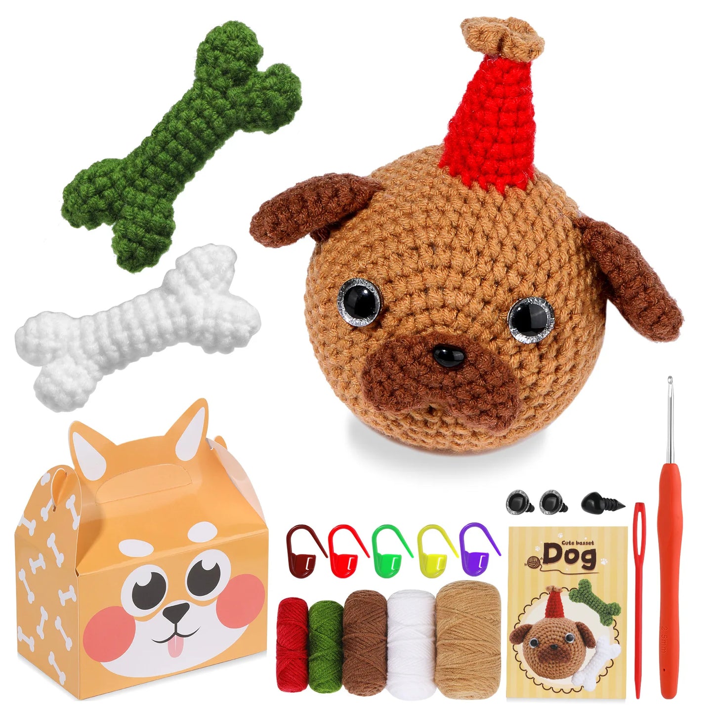 wool animal crochet supplies set