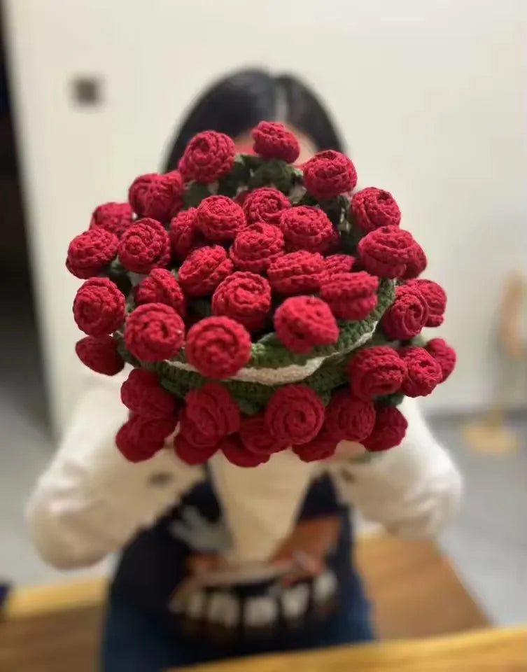 Rose Flower Blanket Crochet Gift