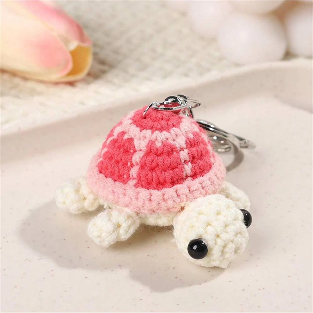 Crochet Turtle Keychain for Kids