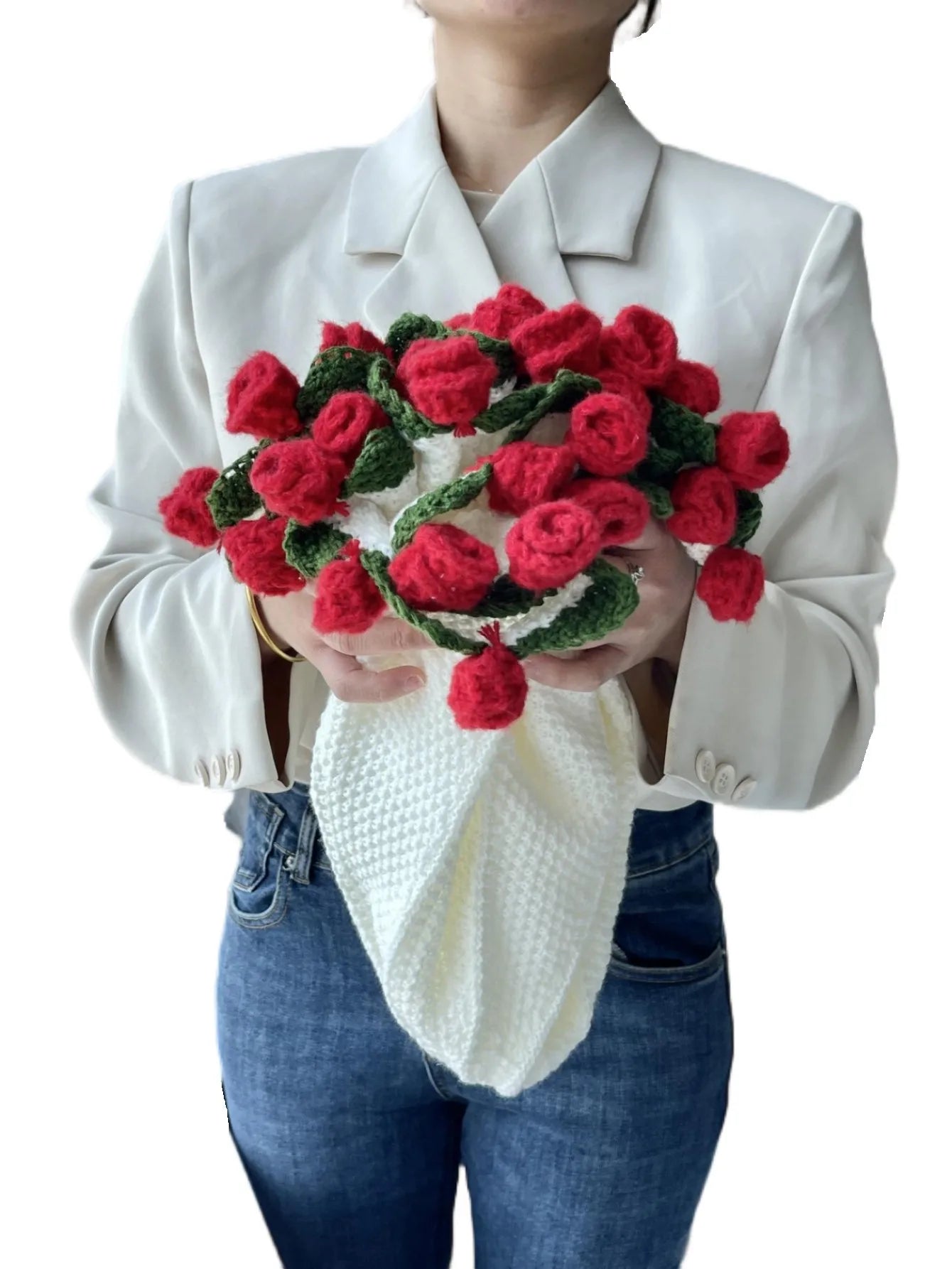 Rose Flower Blanket Crochet Gift