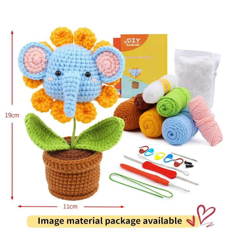 wool animal crochet supplies set