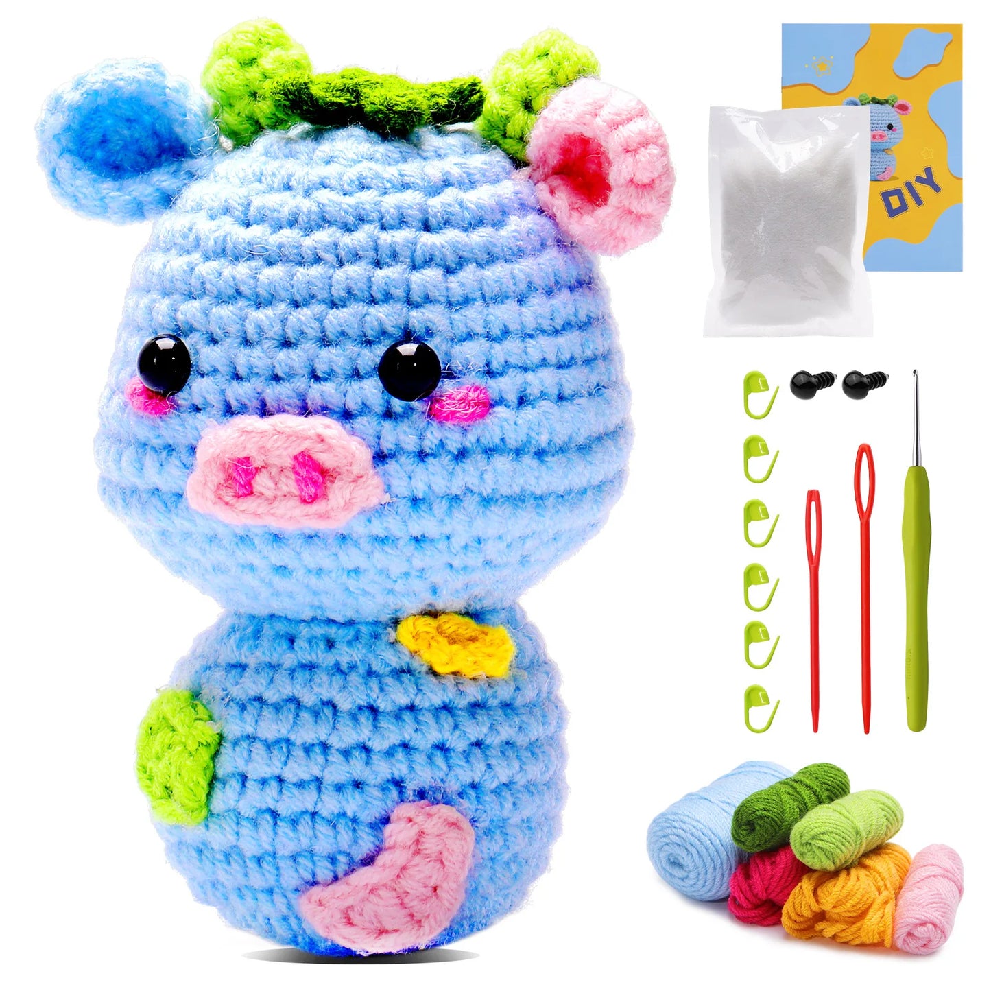 wool animal crochet supplies set