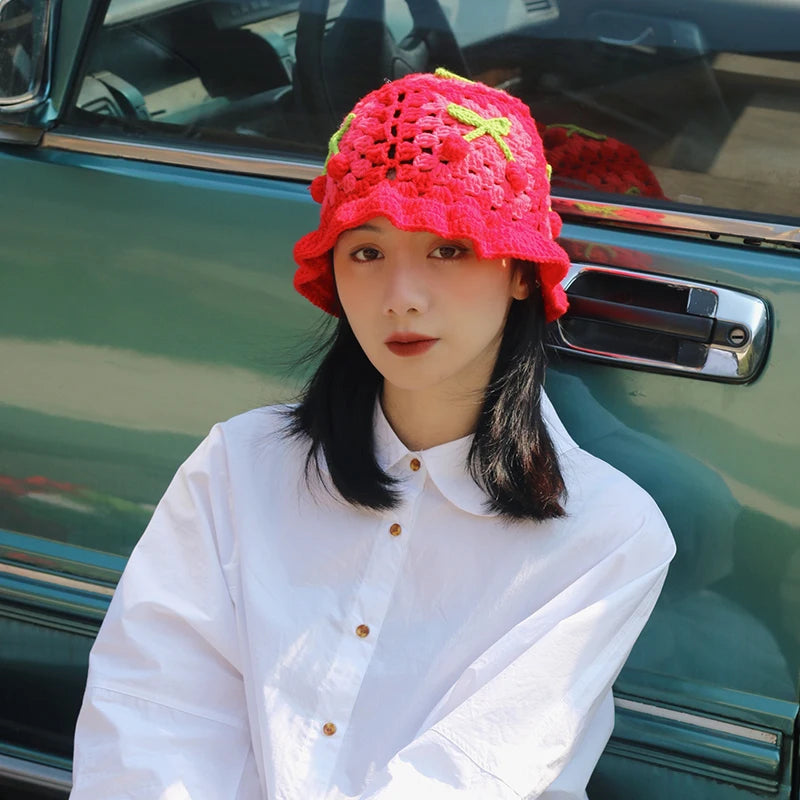 flower crochet bucket hat summer