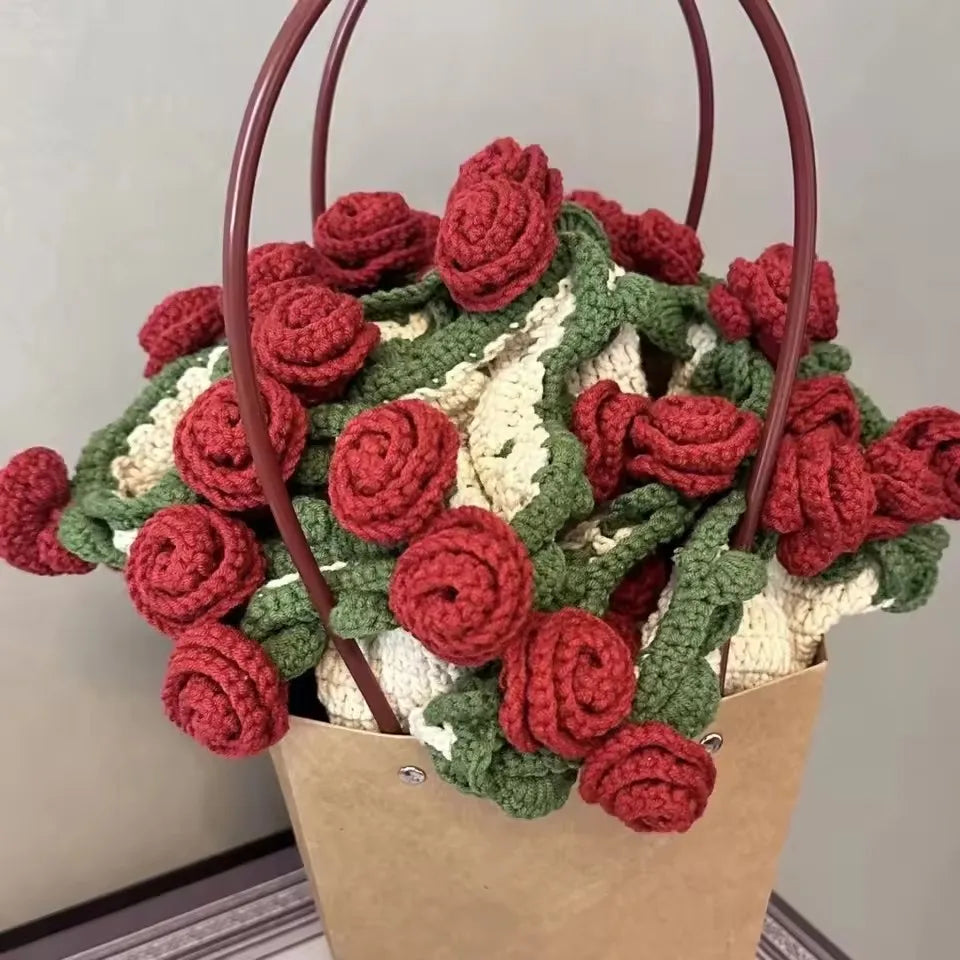 Rose Flower Blanket Crochet Gift