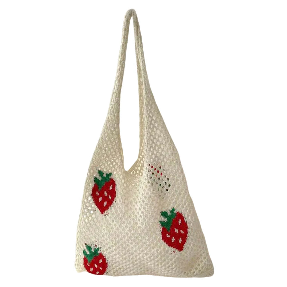 strawberry crochet shoulder bag