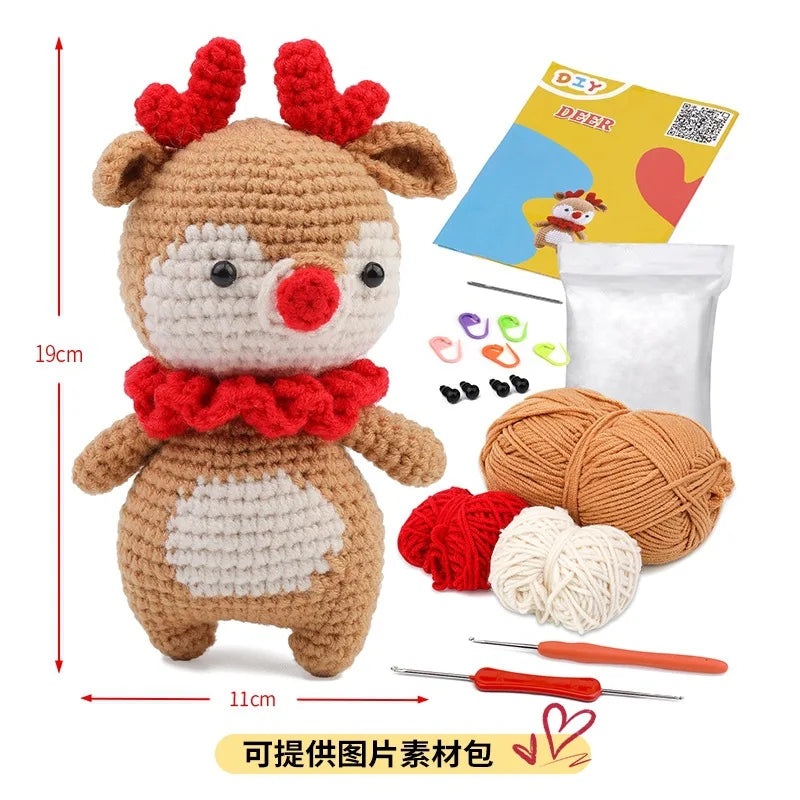 wool animal crochet supplies set