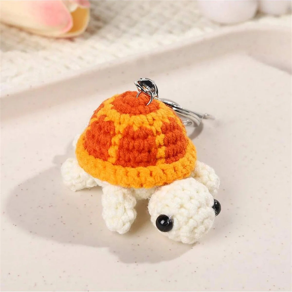Crochet Turtle Keychain for Kids