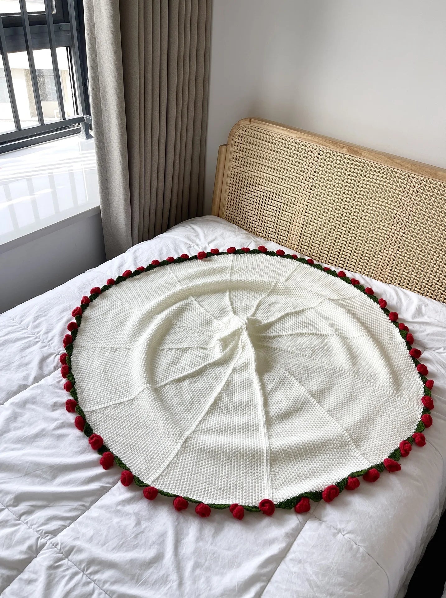 Rose Flower Blanket Crochet Gift