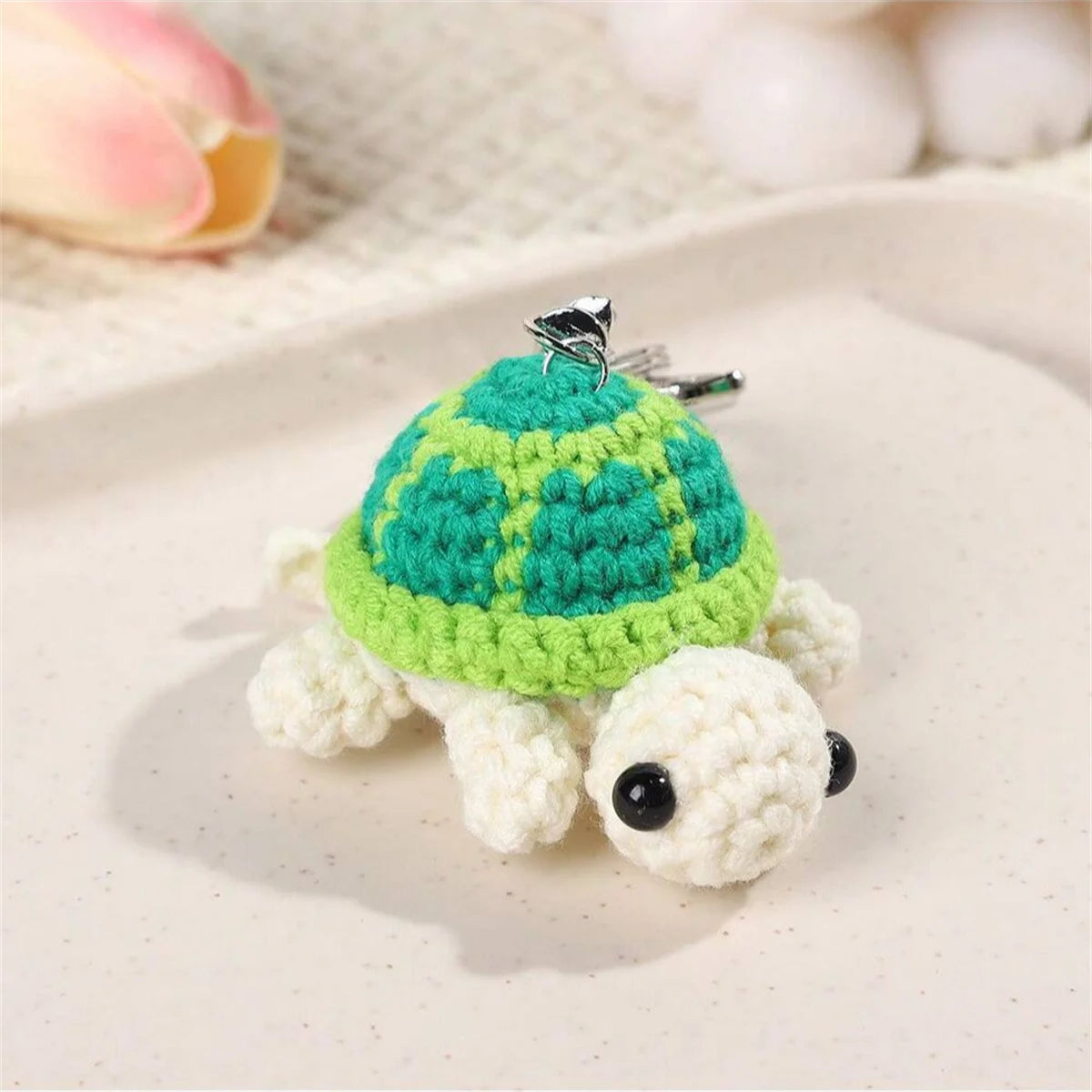 Crochet Turtle Keychain for Kids