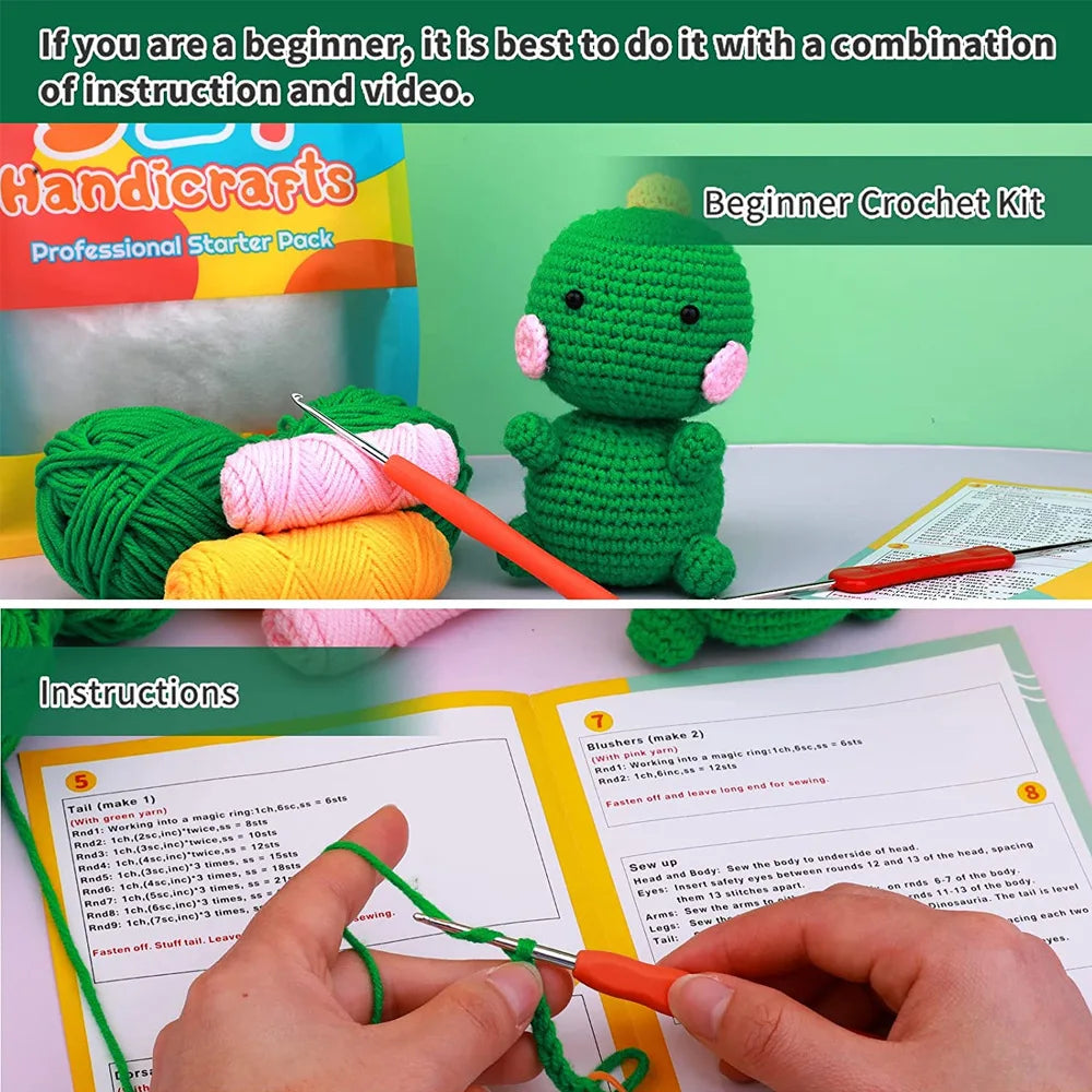 wool animal crochet supplies set