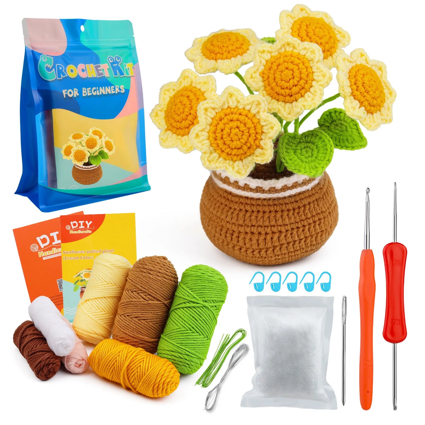wool animal crochet supplies set