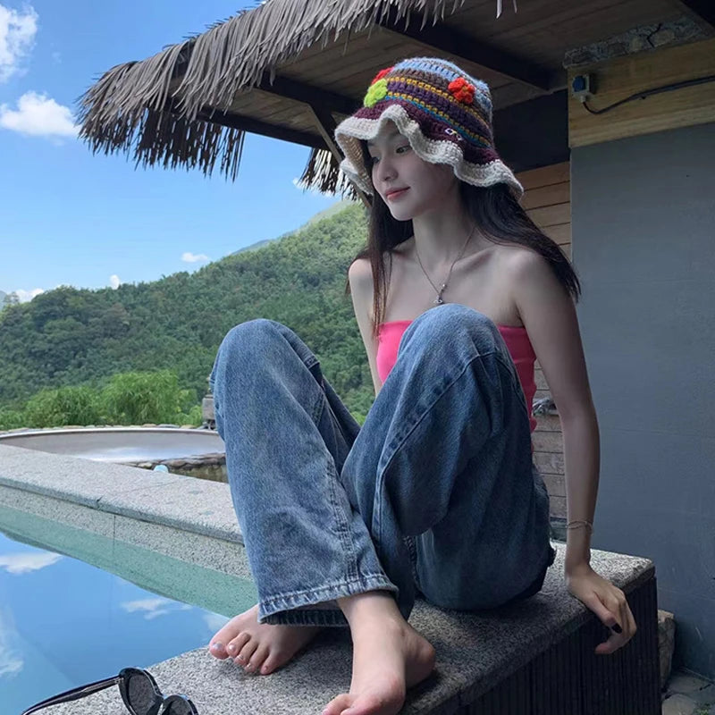 flower crochet bucket hat summer