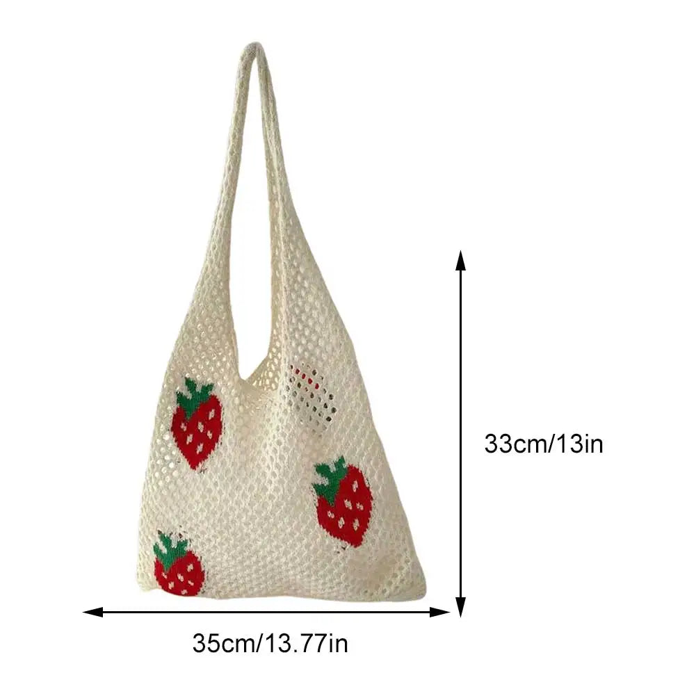 strawberry crochet shoulder bag