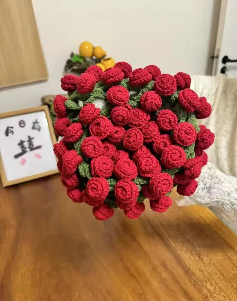 Rose Flower Blanket Crochet Gift