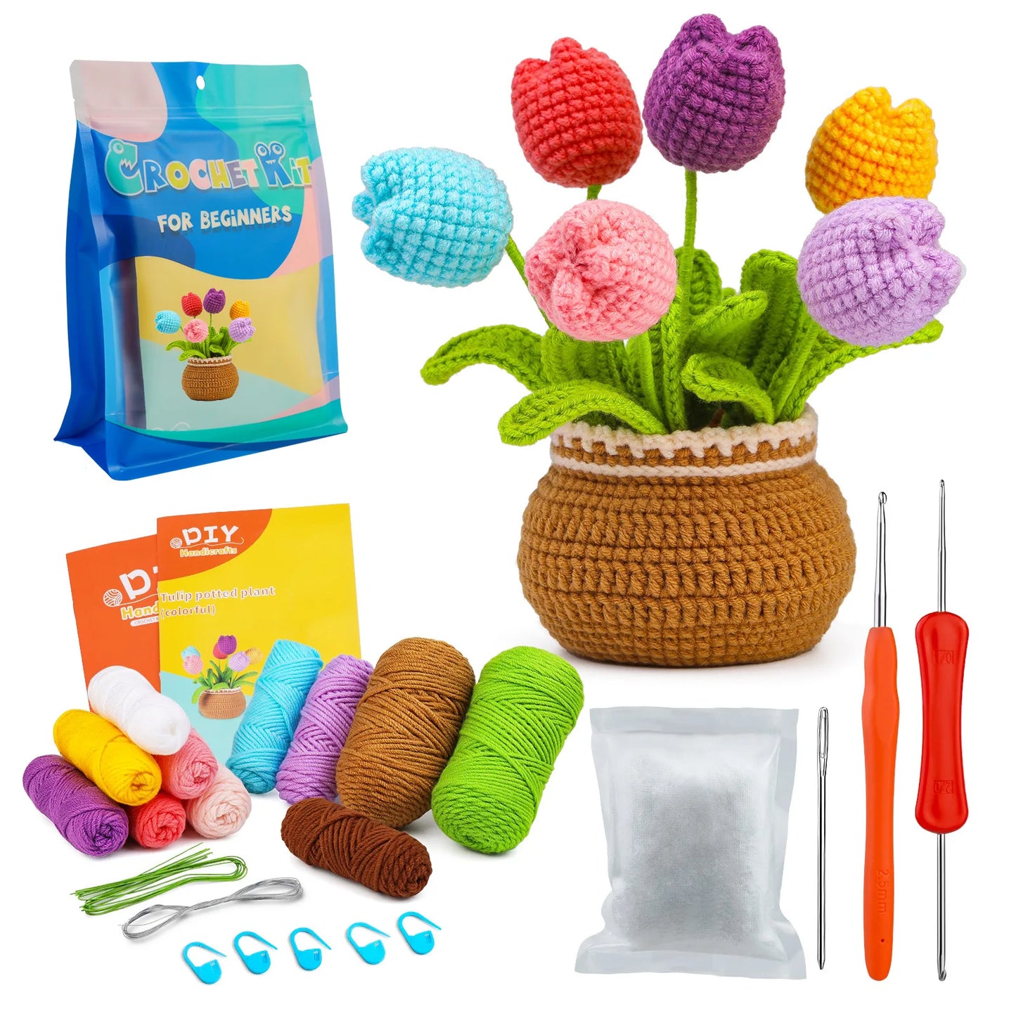 wool animal crochet supplies set