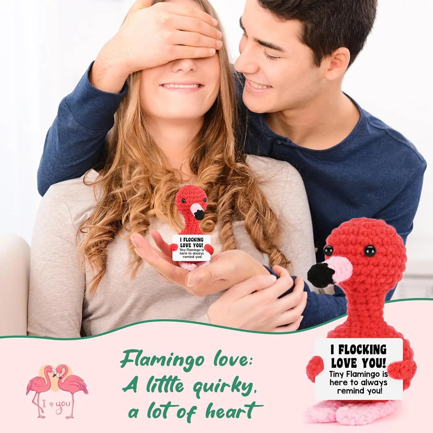 flamingo crochet doll home decor