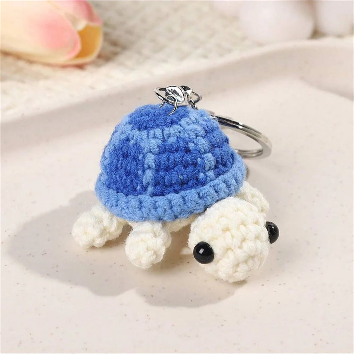 Crochet Turtle Keychain for Kids