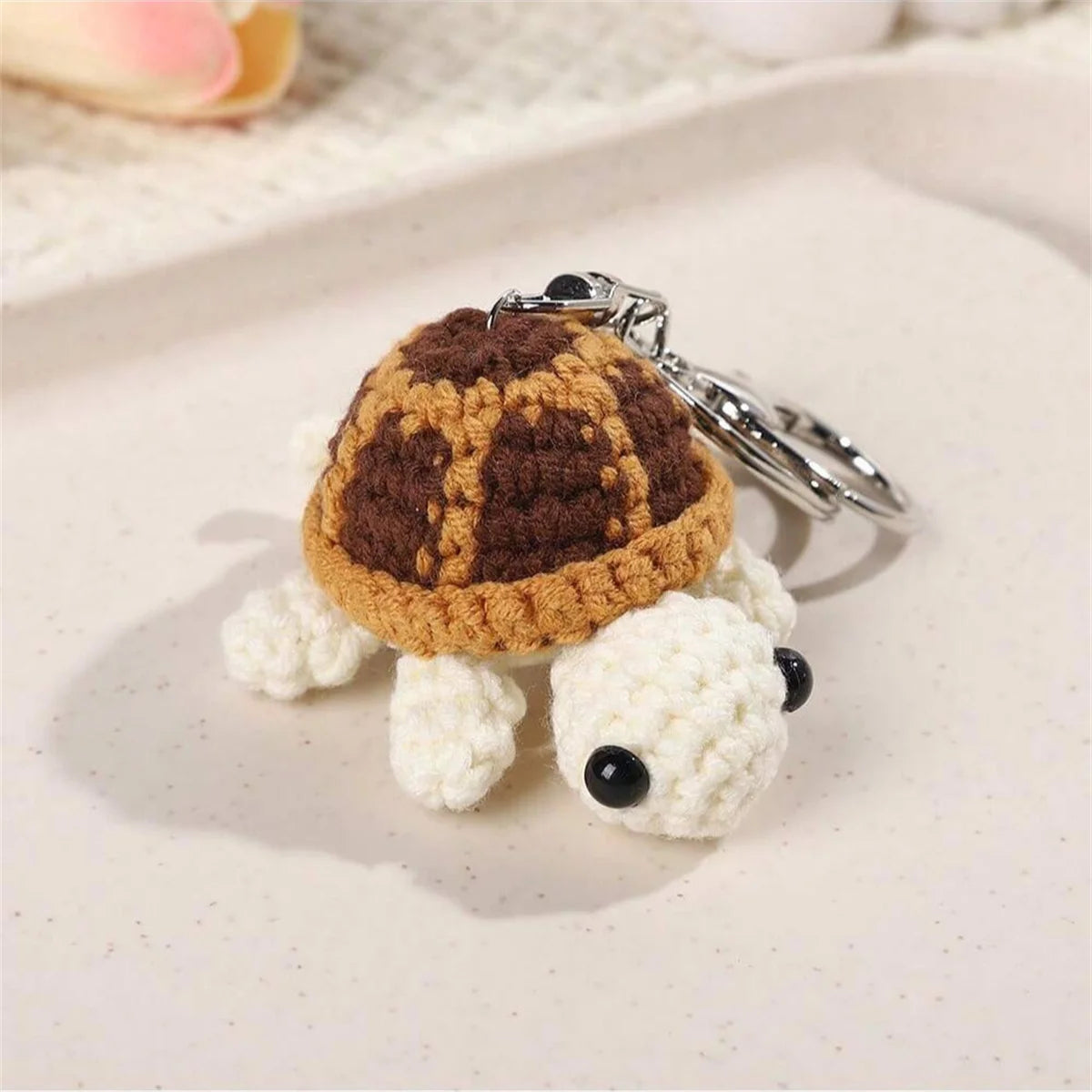 Crochet Turtle Keychain for Kids