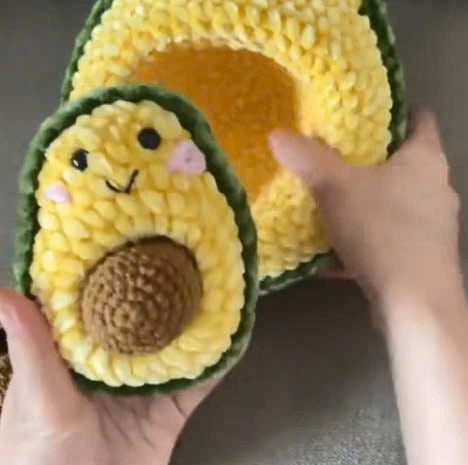 Avocado Plushie Crochet Pattern