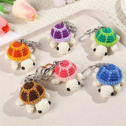 Crochet Turtle Keychain for Kids