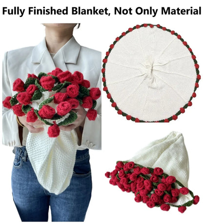 Rose Flower Blanket Crochet Gift