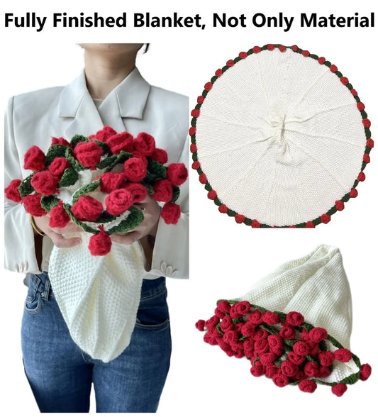 Rose Flower Blanket Crochet Gift