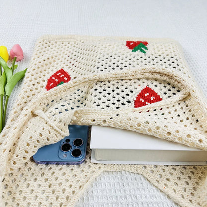 strawberry crochet shoulder bag