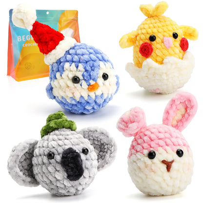 wool animal crochet supplies set