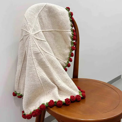 Rose Flower Blanket Crochet Gift