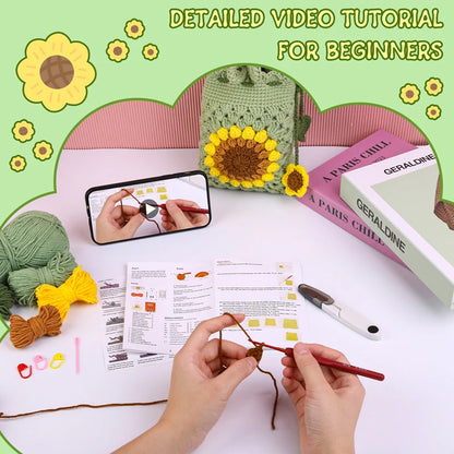 crochet kit with hook and yarn