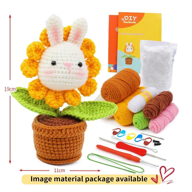 wool animal crochet supplies set