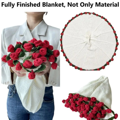 Rose Flower Blanket Crochet Gift
