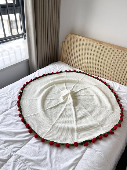 Rose Flower Blanket Crochet Gift