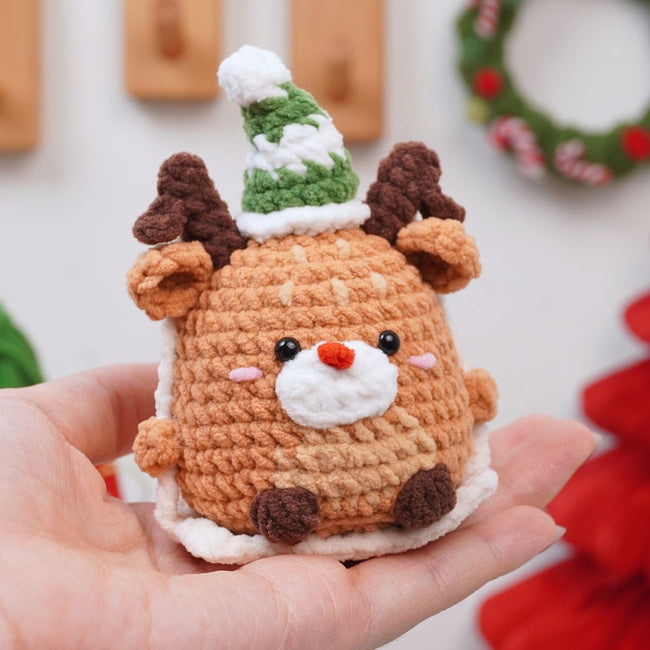 Amigurumi Reindeer on Swing Car Hanging Crochet Pattern