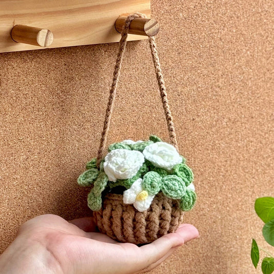 White Rosie Hanging Crochet Pattern